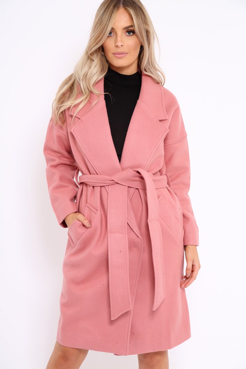 Pink Long Duster Coat - Nina-Coats
