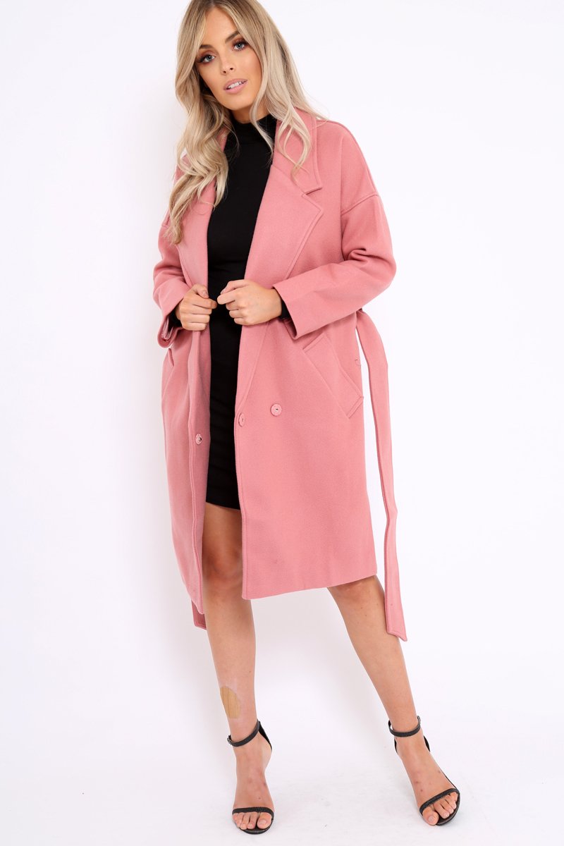 Pink Long Duster Coat - Nina-Coats