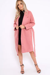 Pink Long Duster Coat - Nina-Coats