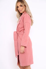 Pink Long Duster Coat - Nina-Coats