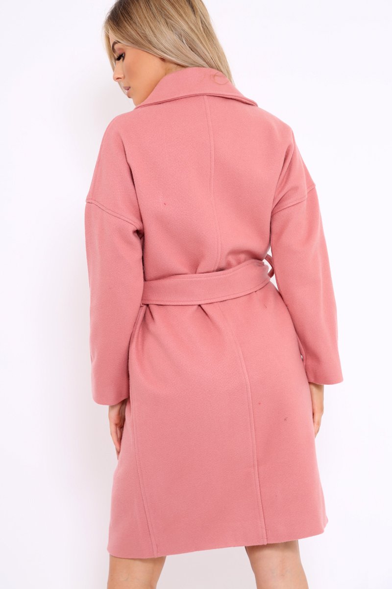 Pink Long Duster Coat - Nina-Coats