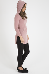 Pink Longline Hoodie - Summer-Loungewear