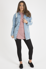 Pink Longline Hoodie - Summer-Loungewear