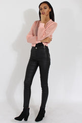 Pink Mesh Cropped Bomber Jacket - Melrose-Jackets