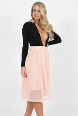 Pink Mesh Midi Skirt - Paloma-Skirts