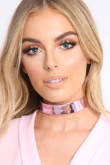 Pink Metallic Thin Choker - Calei-Chokers