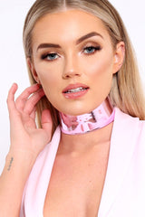 Pink Metallic Wide Choker - Aala-Chokers