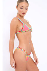 Pink Multi Colour Stitch Bikini - Emmi-Bikinis