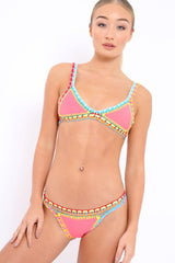 Pink Multi Colour Stitch Bikini - Emmi-Bikinis