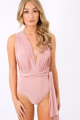 Pink Multiway Slinky Bodysuit - Mindy-Bodysuits