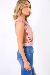 Pink Multiway Slinky Bodysuit - Mindy-Bodysuits