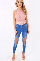 Pink Multiway Slinky Bodysuit - Mindy-Bodysuits