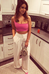 Pink One Shouldered Crop Top - Kamri-Crop Tops