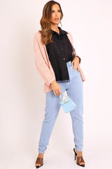Pink Oversized Chunky Knit Cardigan - Courtney-Cardigans