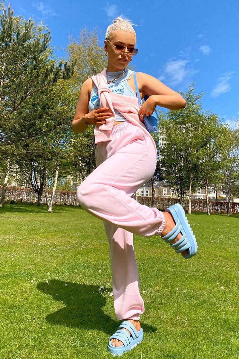 Pink Oversized Joggers - Erica-Joggers