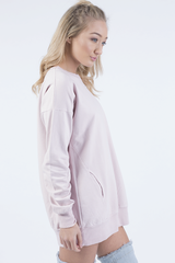 Pink Oversized Ruched Sleeve Jumper Dress - Hayley-Jumper