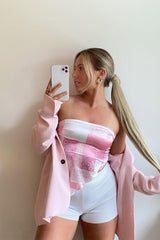 Pink Paisley Printed Bandana Scarf Top - Maesie-Crop Tops