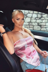 Pink Paisley Printed Bandana Scarf Top - Maesie-Crop Tops