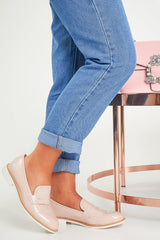 Pink Patent Brogue Style Shoe - Kytzia-Flats