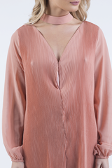 Pink Pleated Choker Playsuit - Mya-Playsuits