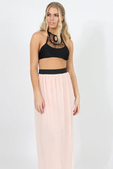 Pink Pleated Maxi Skirt - Shanice-Skirts