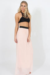 Pink Pleated Maxi Skirt - Shanice-Skirts