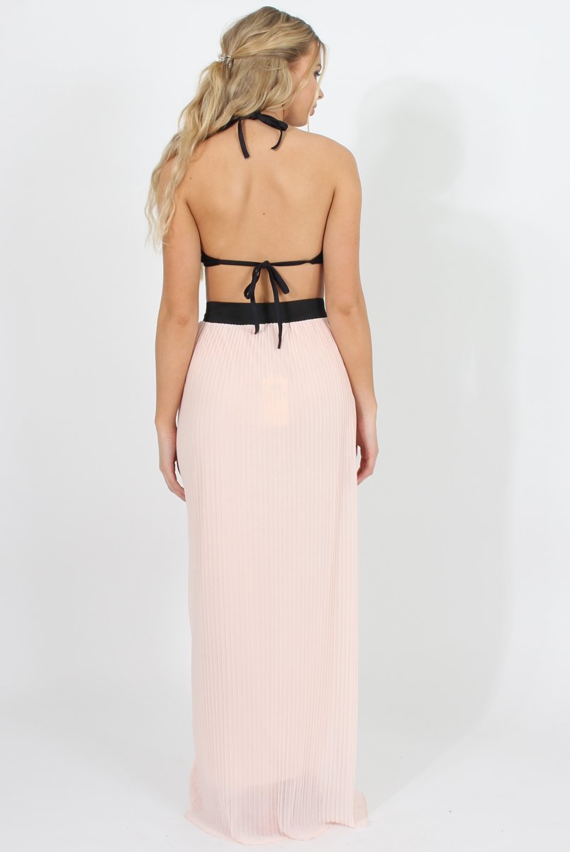 Pink Pleated Maxi Skirt - Shanice-Skirts