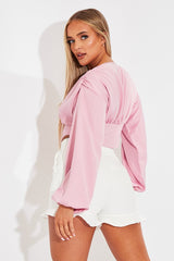 Pink Plunge Button Front Top - Zamina-Tops