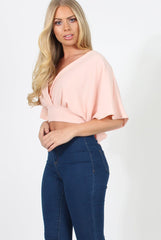 Pink Plunge Crop Top - Suzanne-Crop Tops