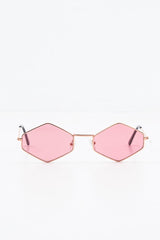 Pink Pointed Oval Tinted Lens Sunglasses - Amaira-Sunglasses