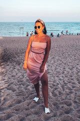 Pink Polka Midi Skirt and Crop Top Co-ord - Viktoriya-Co-ords