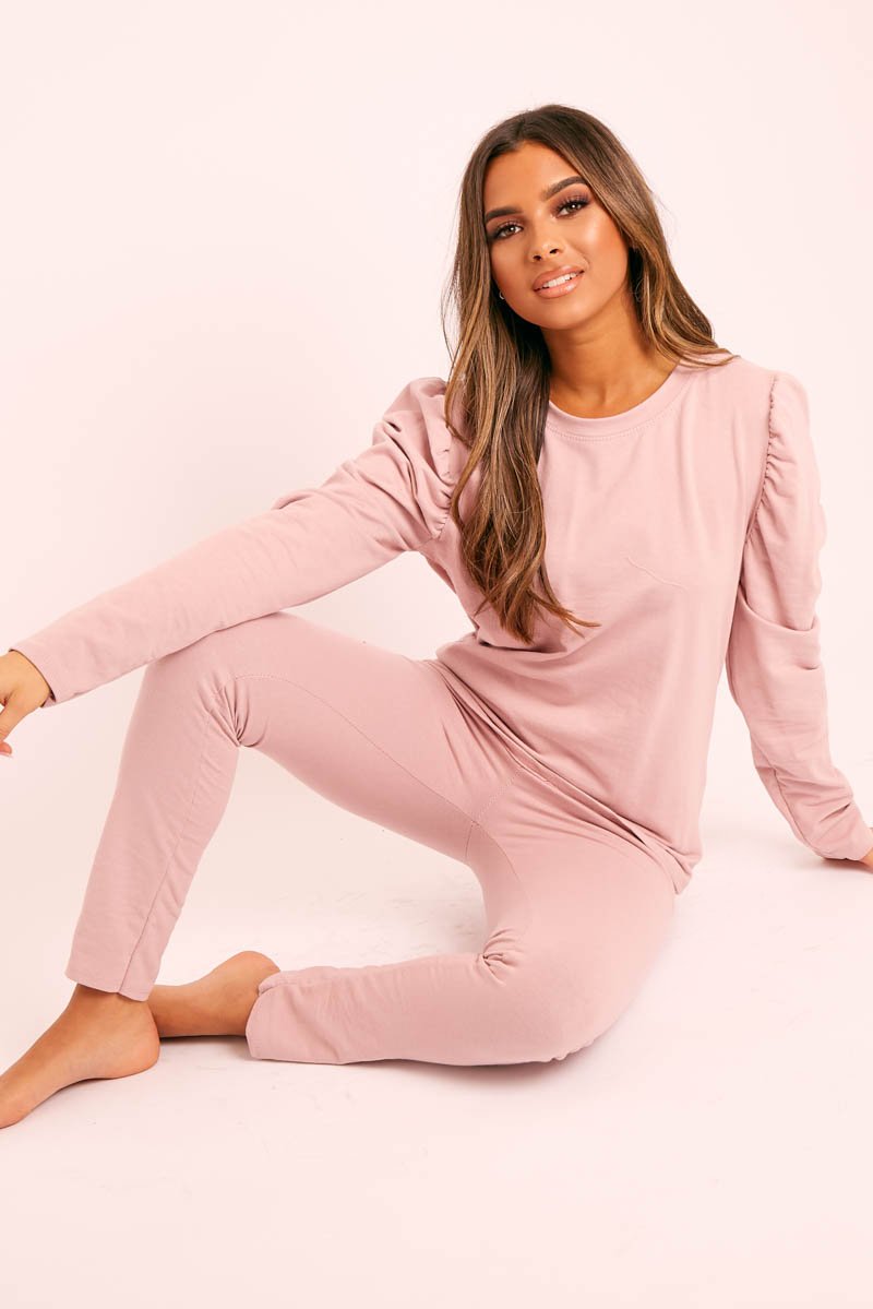 Pink Puff Sleeve T-shirt Co-ord - Paula-Co-ords