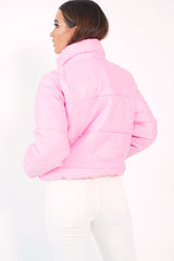 Pink Puffer Coat - Alyssa-Coats