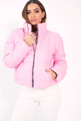 Pink Puffer Coat - Alyssa-Coats