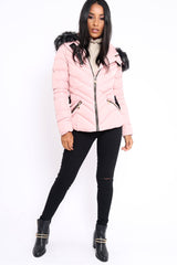 Pink Quilted Coat - Poppie-Coats