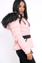 Pink Quilted Coat - Poppie-Coats