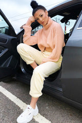 Pink Rib Knit Roll Neck Jumper - Brinna-Jumper