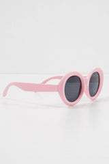 Pink Rounded Oval Oversized Sunglasses - Chyna-Sunglasses