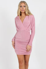 Pink Ruched Side Dress-Billi-Dresses