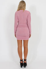 Pink Ruched Side Dress-Billi-Dresses