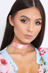 Pink Satin Choker - Calei-Chokers
