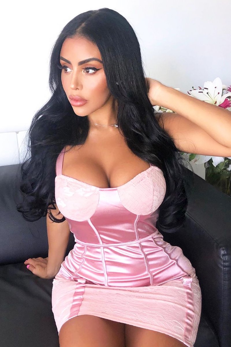 Pink Satin Lace Detail Bodycon Dress - Niani-Dresses