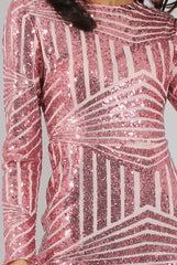 Pink Sequin Bodycon Dress - Rosalie-Dresses