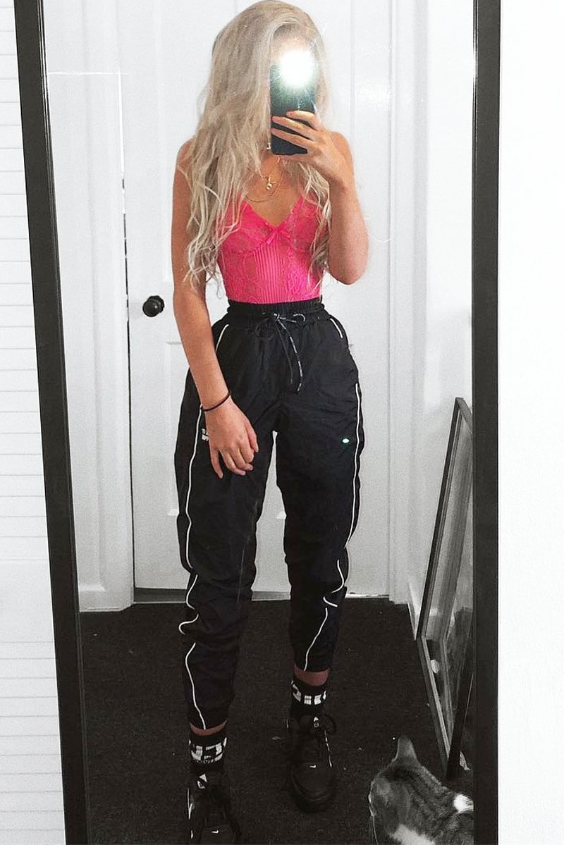 Pink Sheer Lace Bodysuit - Katia-Bodysuits