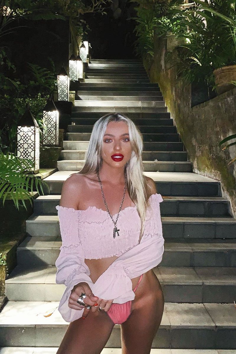 Pink Shirred Wrap Over Bardot Crop Top - Zuri-Crop Tops