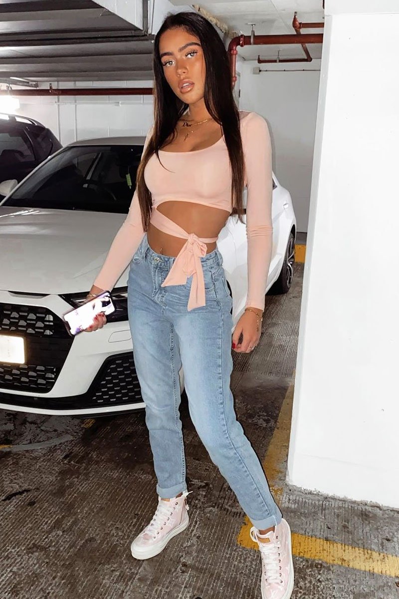 Pink Slinky Ballerina Crop Top - Madie-Tops