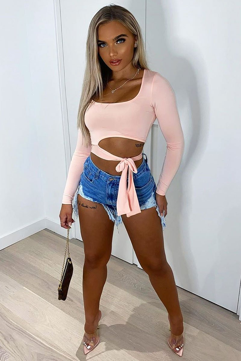 Pink Slinky Ballerina Crop Top - Madie-Tops