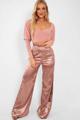 Pink Slinky Off Shoulder Crop Top - Danni-Crop Tops