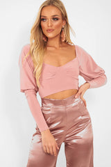 Pink Slinky Off Shoulder Crop Top - Danni-Crop Tops