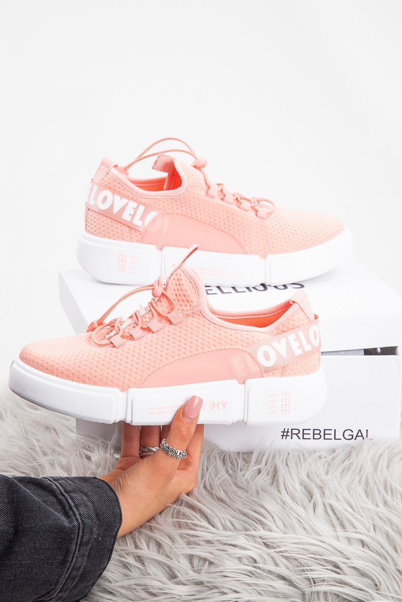 Pink Slogan Tape Toggle Front Chunky Sole Trainers - Byrdie-Trainers